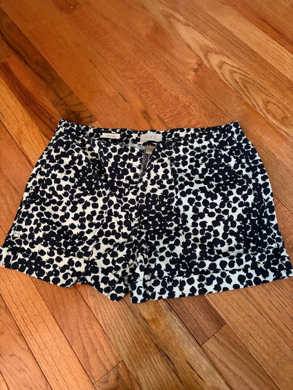 LOFT Black & White Spot Print Tailored Shorts